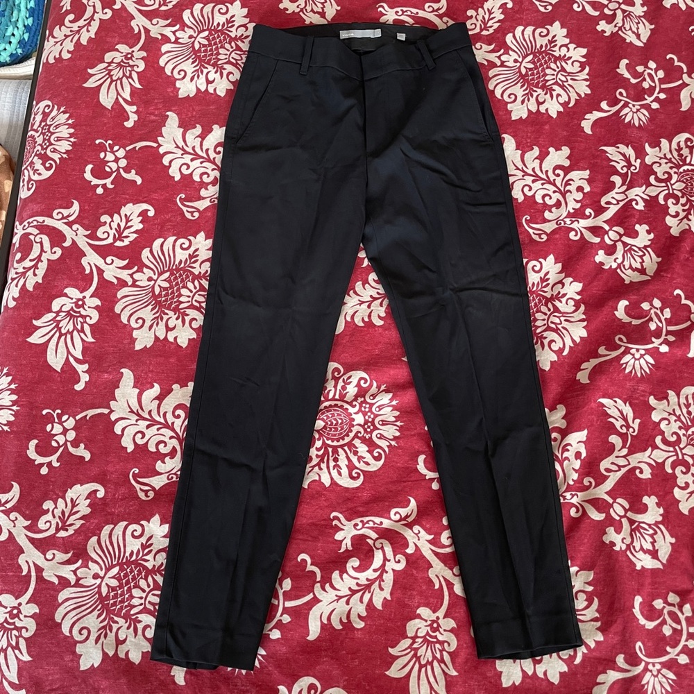 Vince. Black Wool Skinny Dress Pants